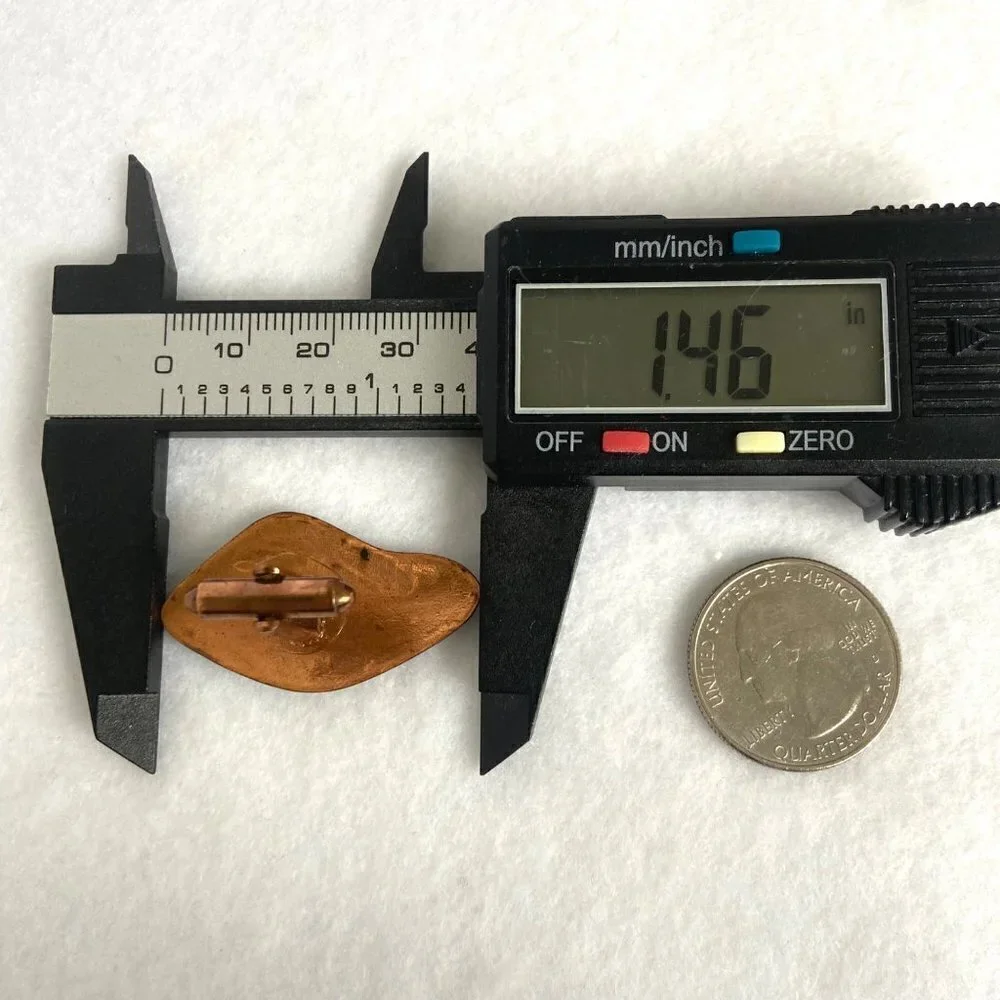 Vintage Modernist Copper Red White Enamel Fish Cuff Links READ DESCRIPTION